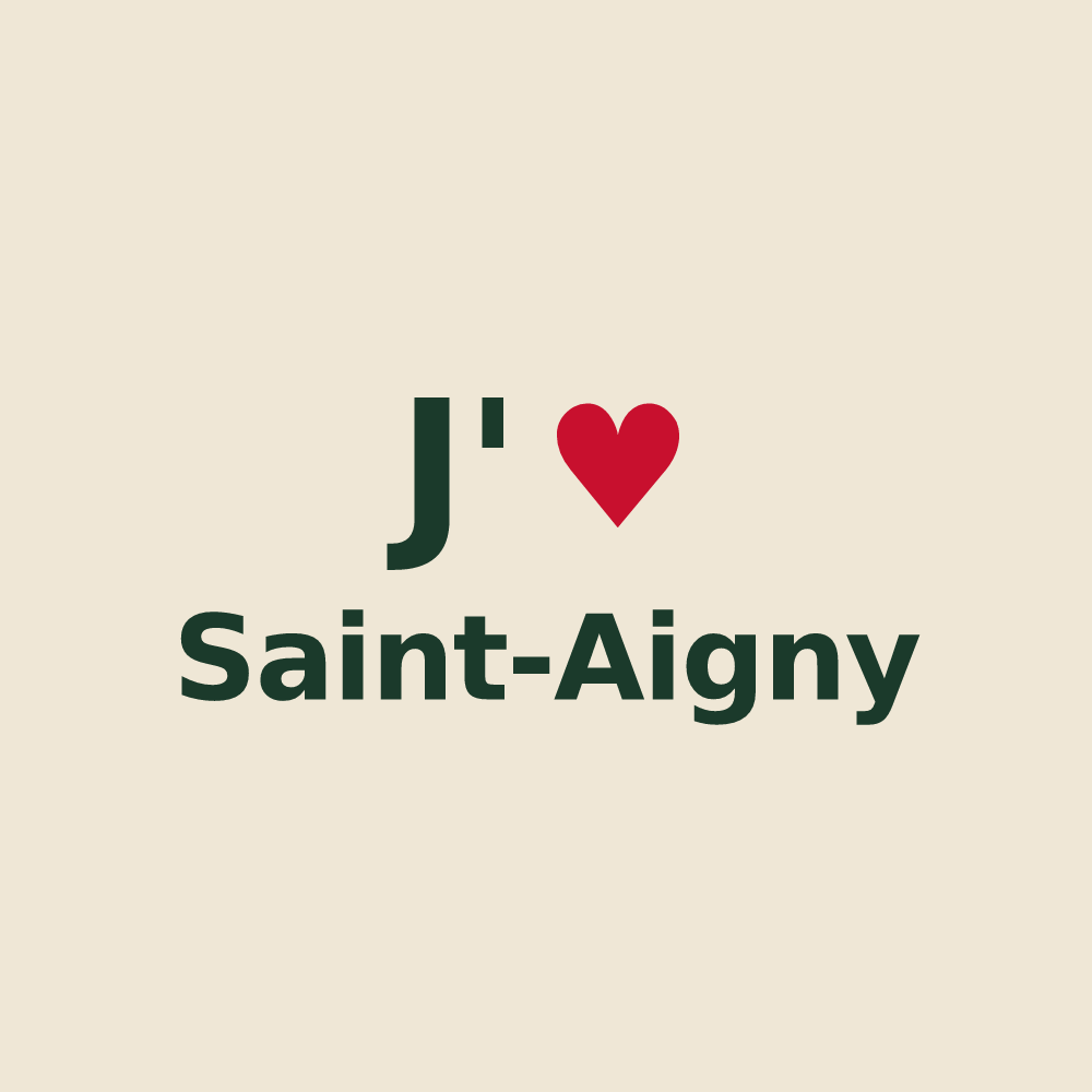 Tote bag personnalisé Saint-Aigny — design J'aime Saint-Aigny