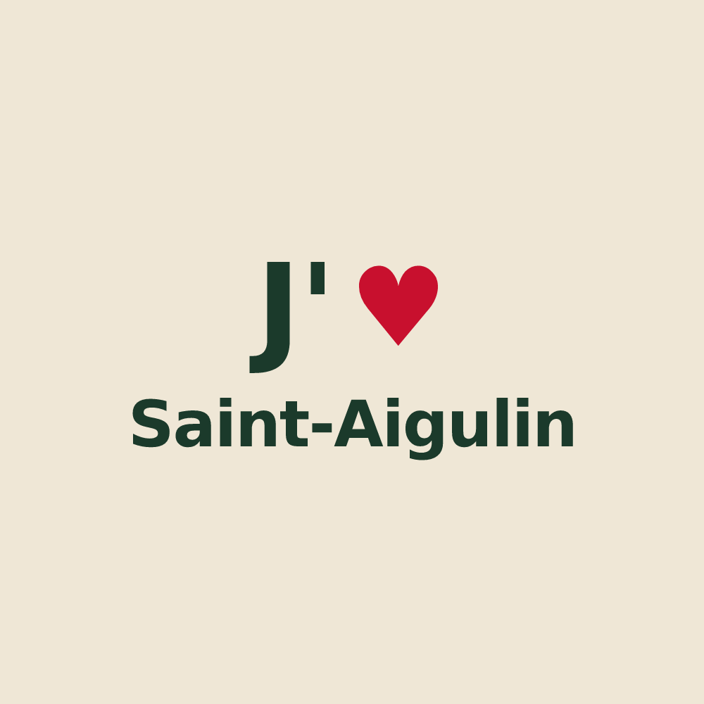 Tote bag personnalisé Saint-Aigulin — design J'aime Saint-Aigulin