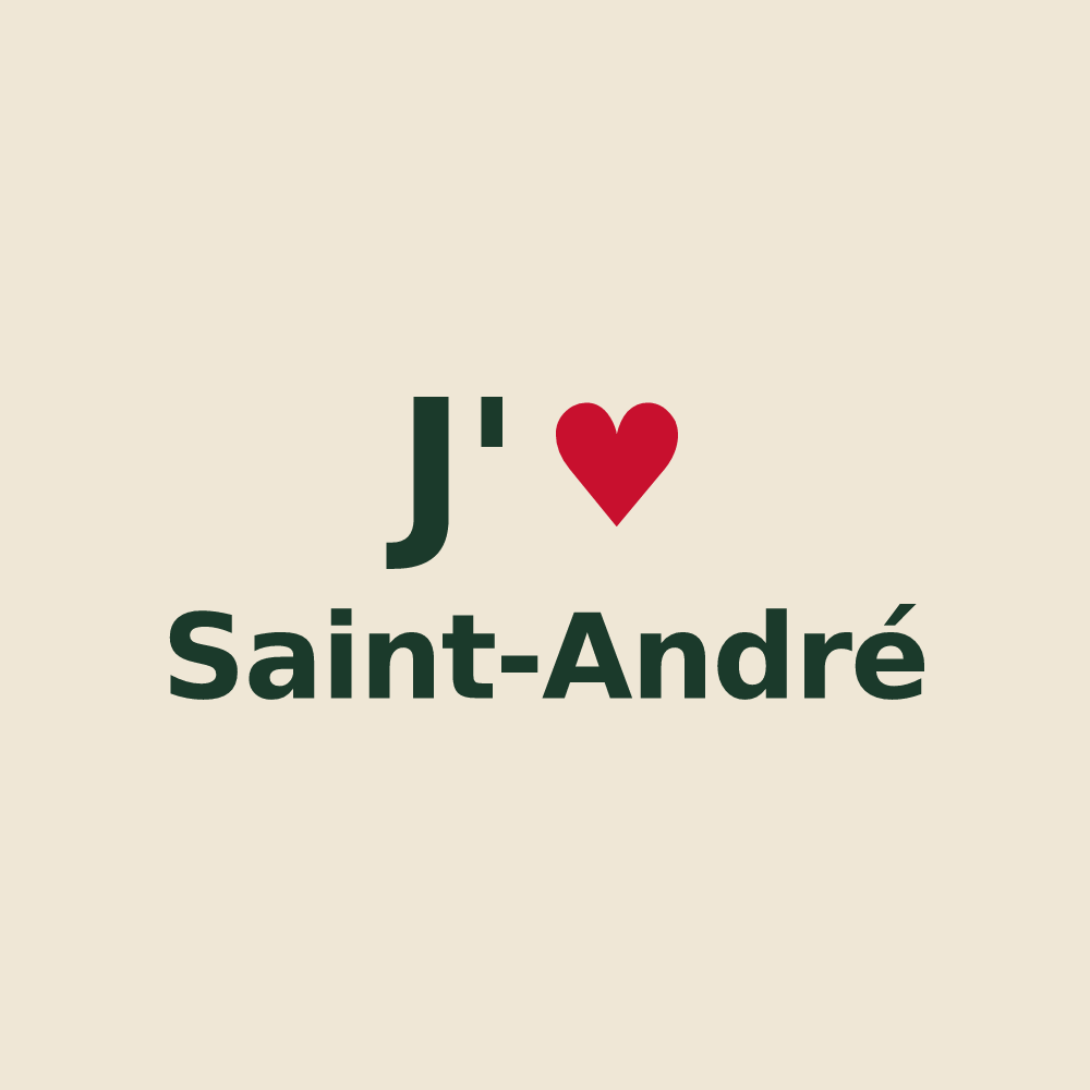 Tote bag personnalisé Saint-André — design J'aime Saint-André
