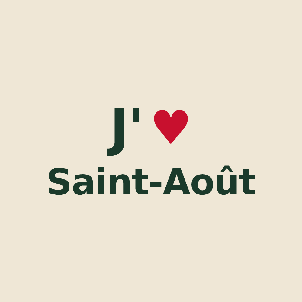 Tote bag personnalisé Saint-Août — design J'aime Saint-Août
