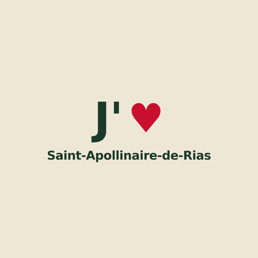 Tote bag personnalisé Saint-Apollinaire-de-Rias — design J'aime Saint-Apollinaire-de-Rias