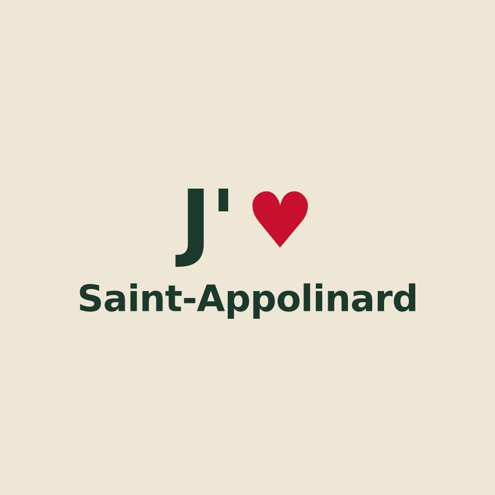 Tote bag personnalisé Saint-Appolinard — design J'aime Saint-Appolinard