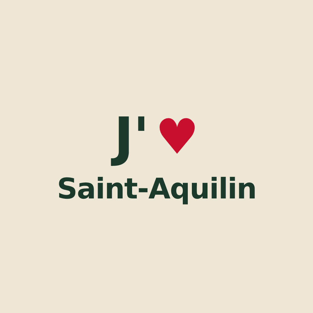 Tote bag personnalisé Saint-Aquilin — design J'aime Saint-Aquilin