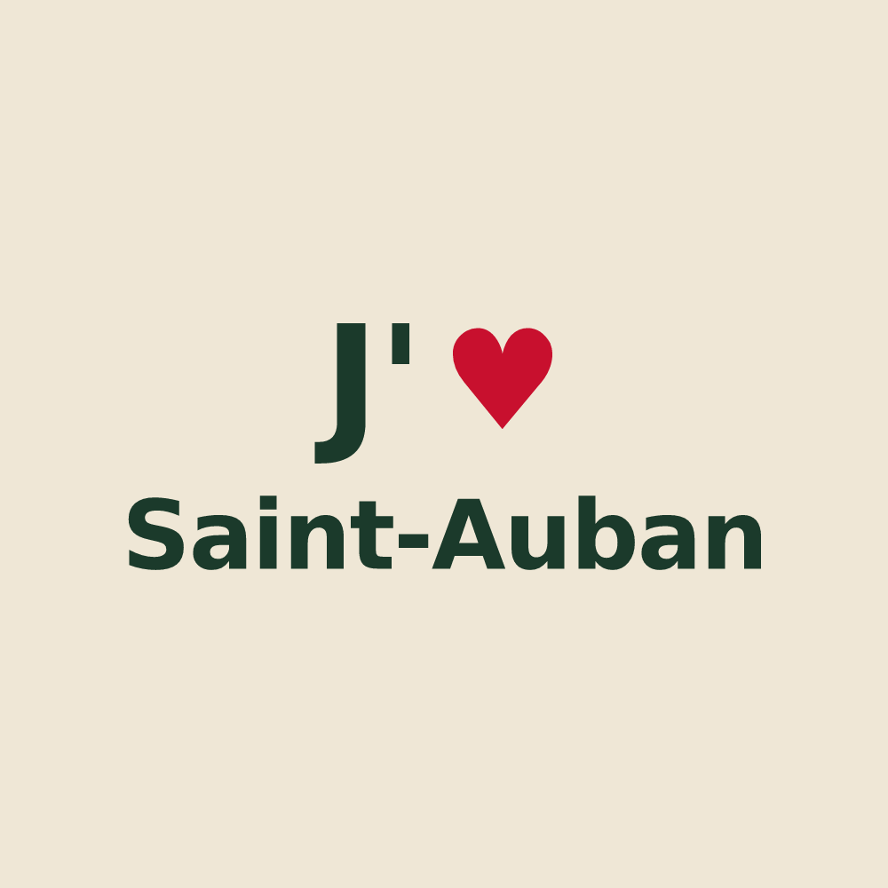 Tote bag personnalisé Saint-Auban — design J'aime Saint-Auban