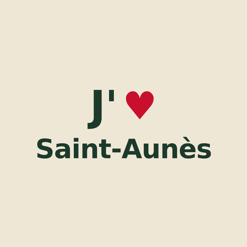 Tote bag personnalisé Saint-Aunès — design J'aime Saint-Aunès