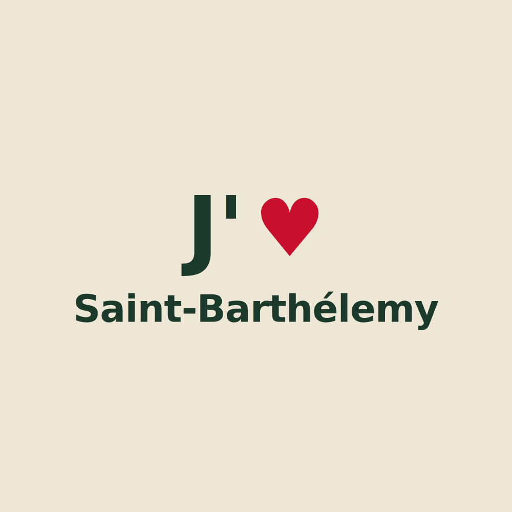 Tote bag personnalisé Saint-Barthélemy — design J'aime Saint-Barthélemy