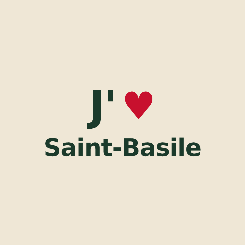 Tote bag personnalisé Saint-Basile — design J'aime Saint-Basile