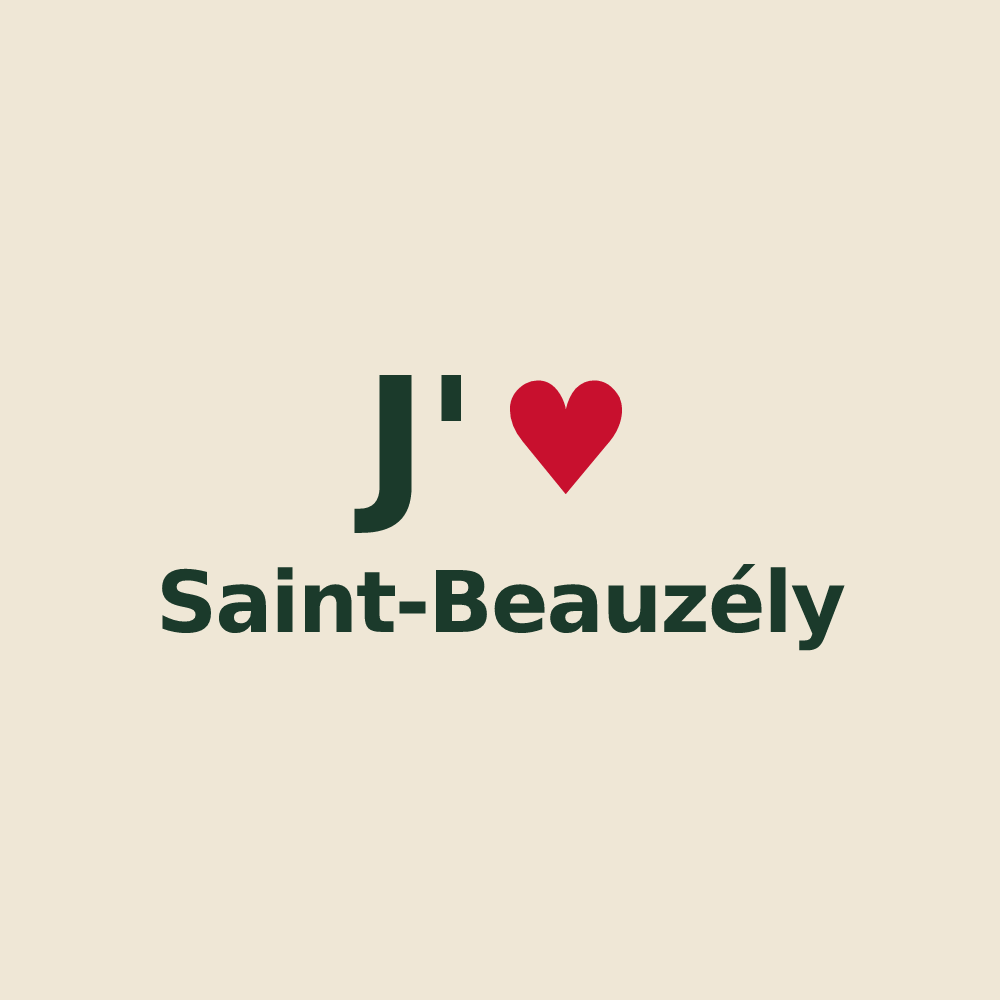 Tote bag personnalisé Saint-Beauzély — design J'aime Saint-Beauzély
