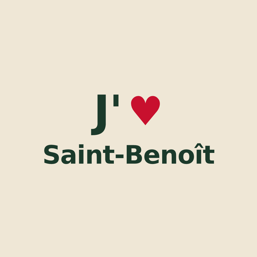 Tote bag personnalisé Saint-Benoît — design J'aime Saint-Benoît