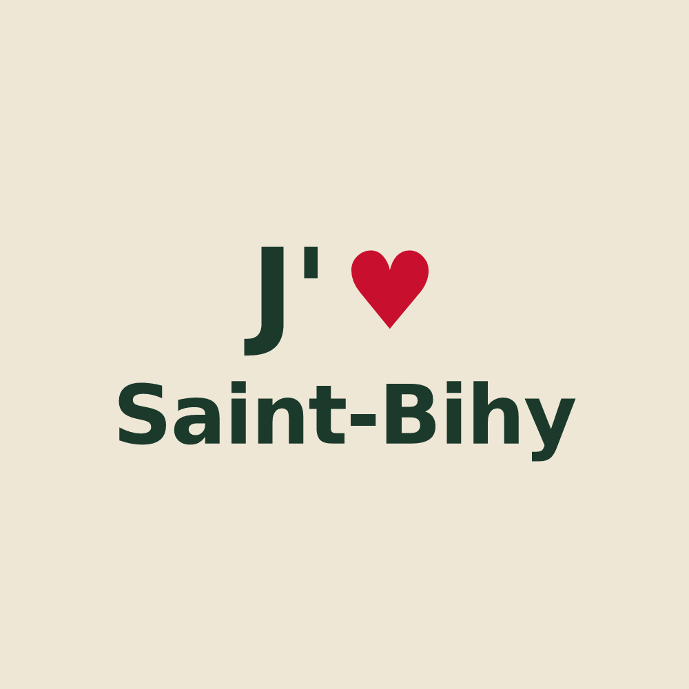 Tote bag personnalisé Saint-Bihy — design J'aime Saint-Bihy