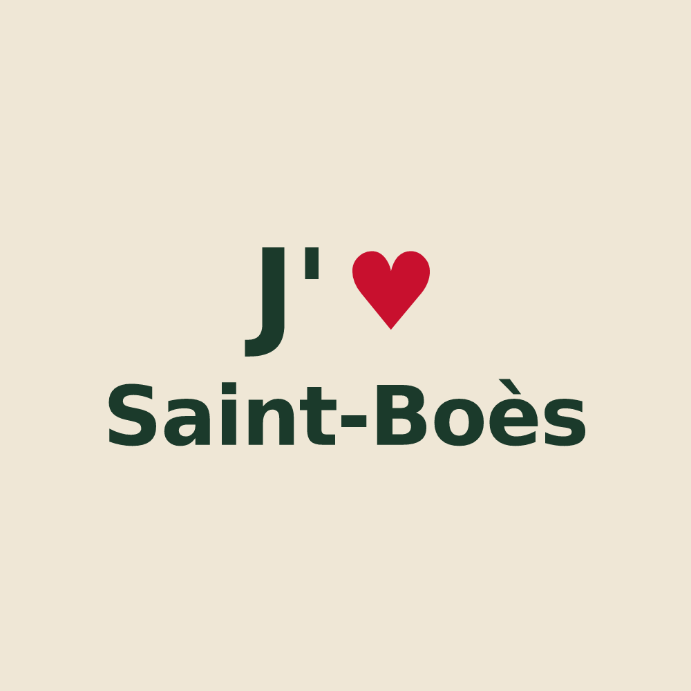 Tote bag personnalisé Saint-Boès — design J'aime Saint-Boès