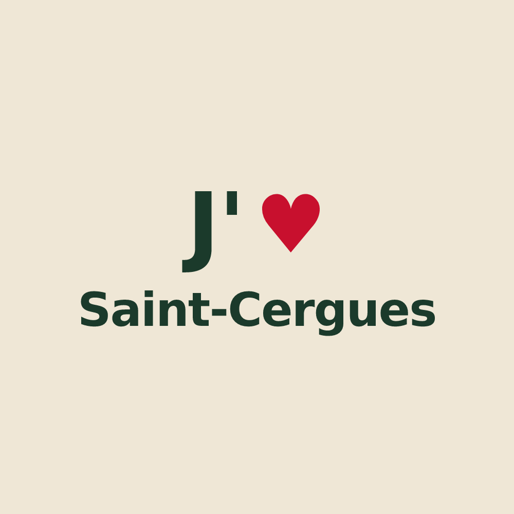 Tote bag personnalisé Saint-Cergues — design J'aime Saint-Cergues