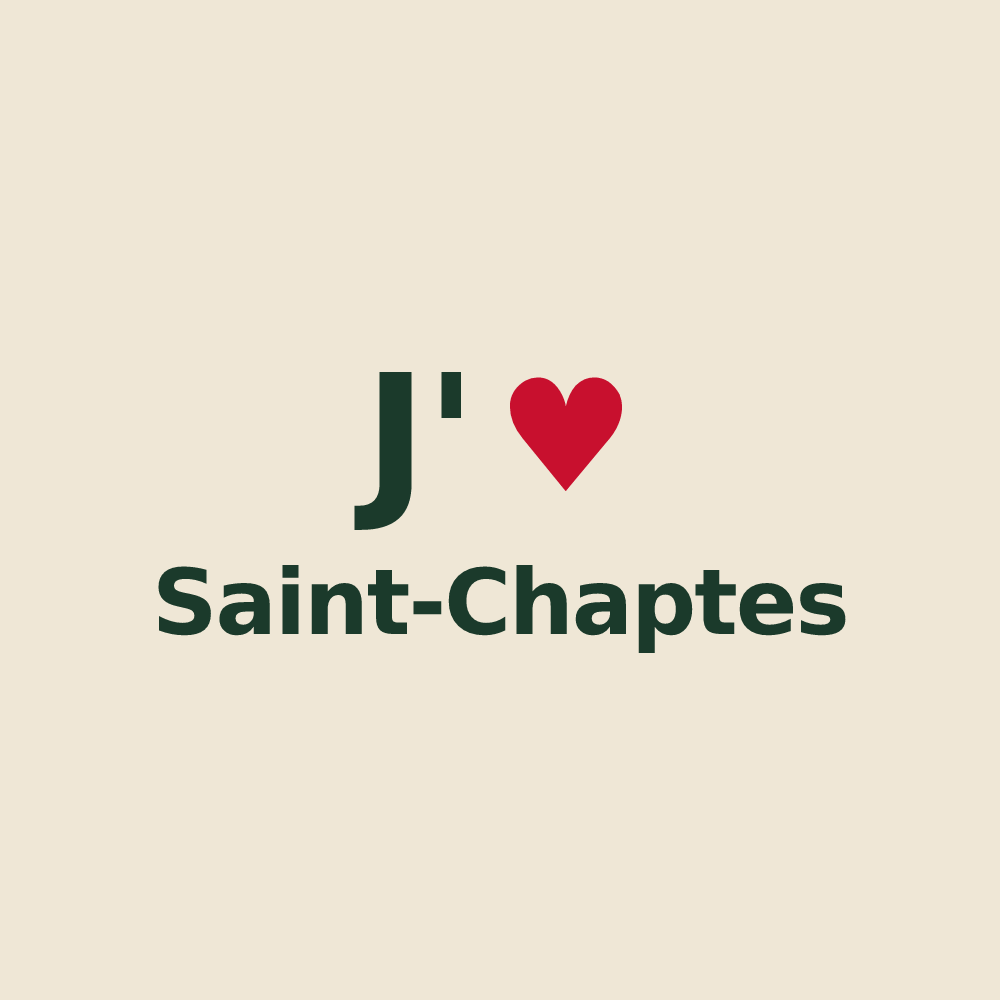 Tote bag personnalisé Saint-Chaptes — design J'aime Saint-Chaptes