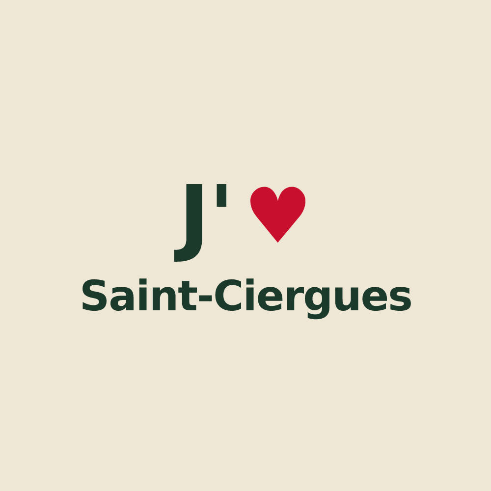 Tote bag personnalisé Saint-Ciergues — design J'aime Saint-Ciergues