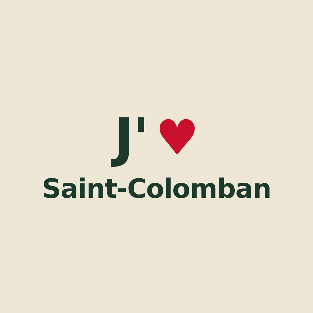 Tote bag personnalisé Saint-Colomban — design « J'aime Saint-Colomban » imprimé sur le tote bag