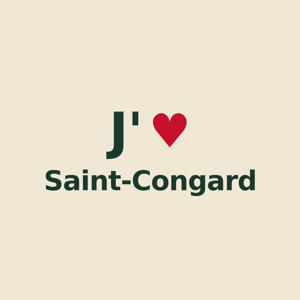 Tote bag personnalisé Saint-Congard — design J'aime Saint-Congard