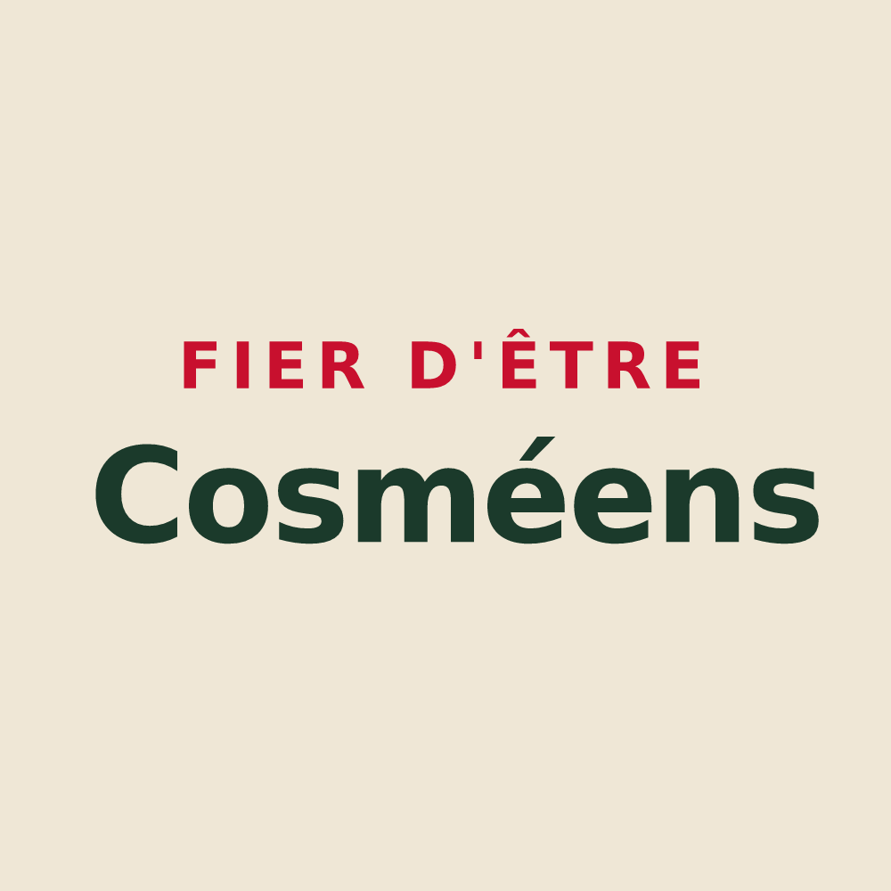 Tote bag « Fier d'être Cosméens » — design pour Saint-Cosme-en-Vairais