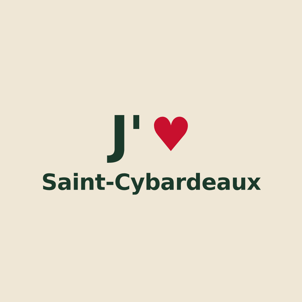 Tote bag personnalisé Saint-Cybardeaux — design J'aime Saint-Cybardeaux