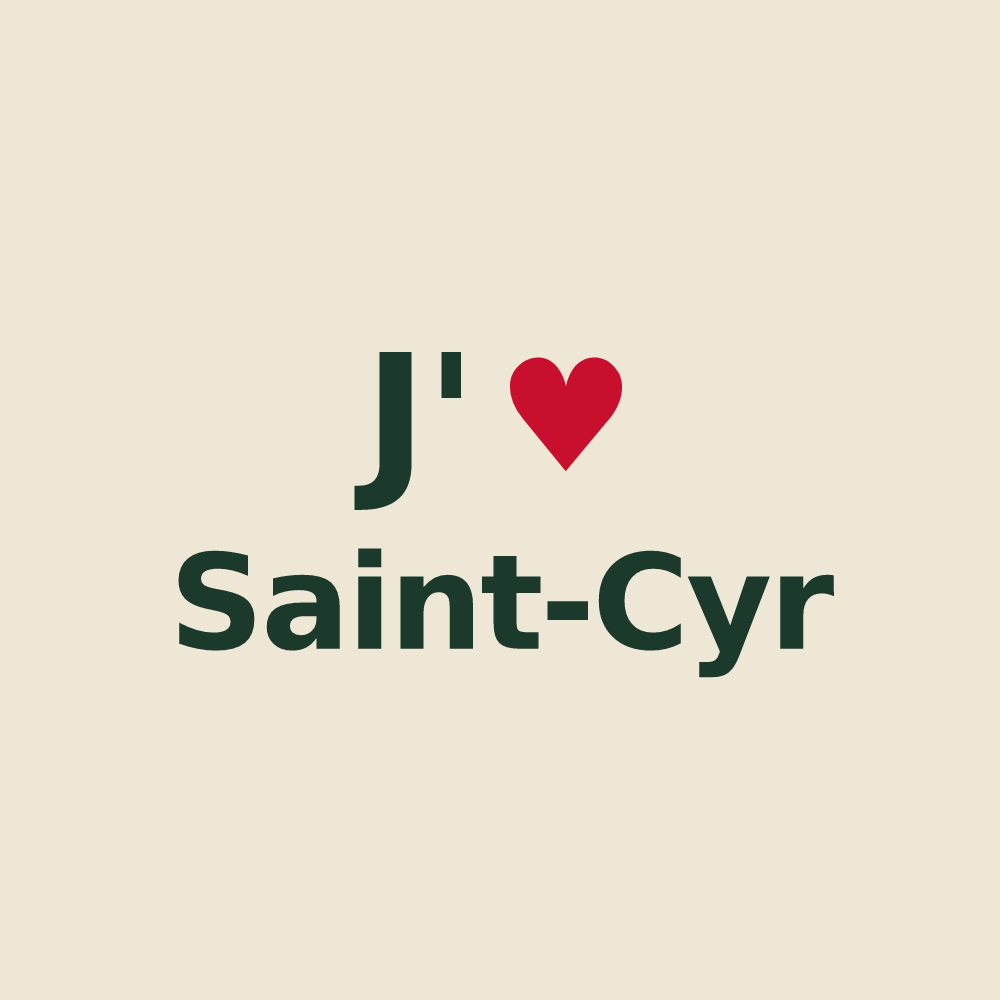 Tote bag personnalisé Saint-Cyr — design J'aime Saint-Cyr