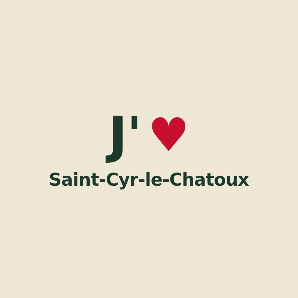 Tote bag personnalisé Saint-Cyr-le-Chatoux — design « J'aime Saint-Cyr-le-Chatoux » imprimé sur le tote bag