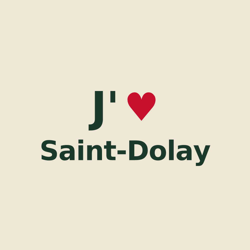Tote bag personnalisé Saint-Dolay — design « J'aime Saint-Dolay » imprimé sur le tote bag