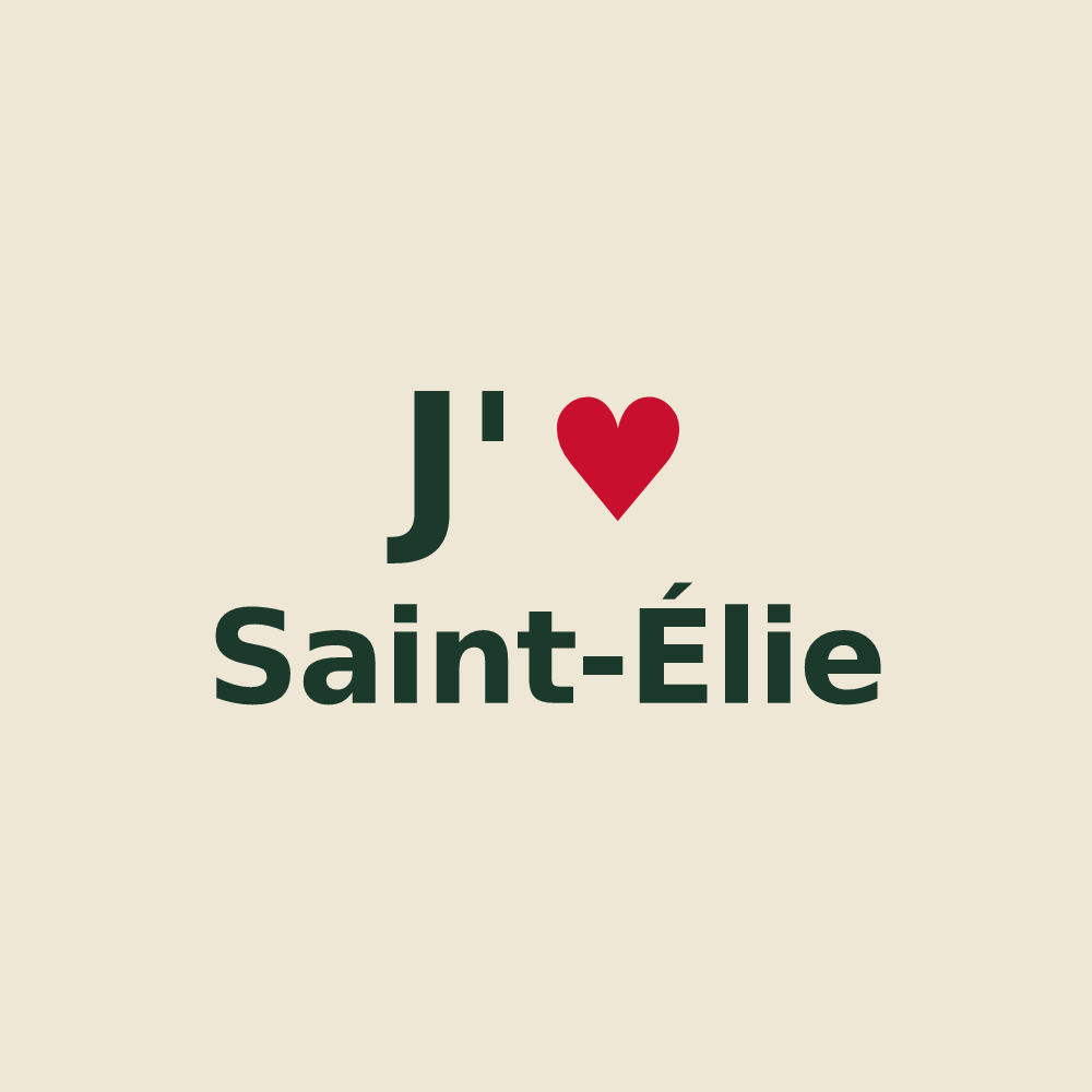 Tote bag personnalisé Saint-Élie — design J'aime Saint-Élie