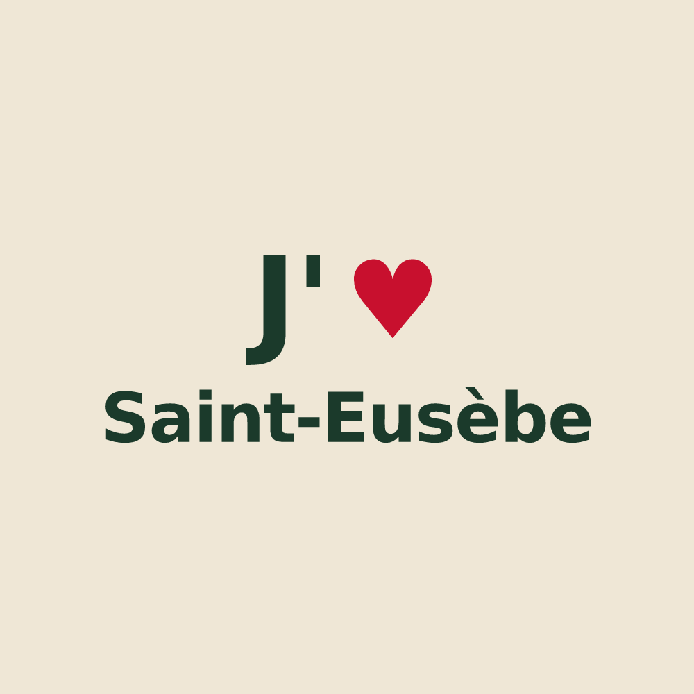 Tote bag personnalisé Saint-Eusèbe — design « J'aime Saint-Eusèbe » imprimé sur le tote bag