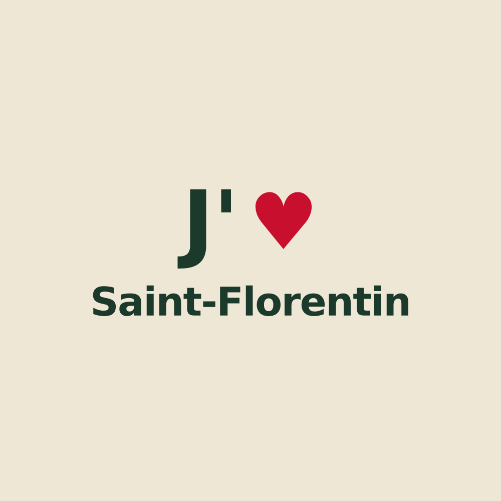 Tote bag personnalisé Saint-Florentin — design J'aime Saint-Florentin