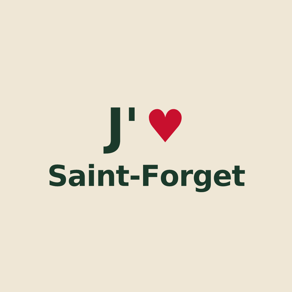Tote bag personnalisé Saint-Forget — design J'aime Saint-Forget