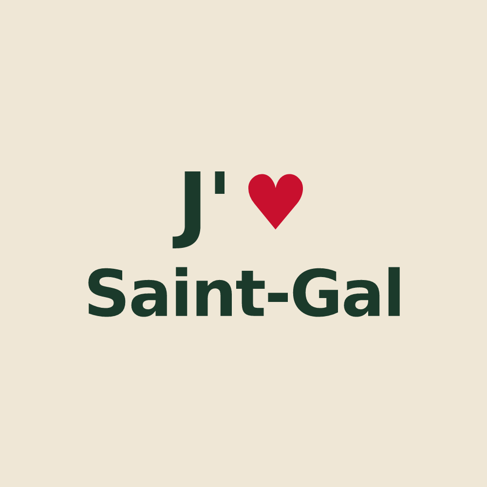 Tote bag personnalisé Saint-Gal — design J'aime Saint-Gal