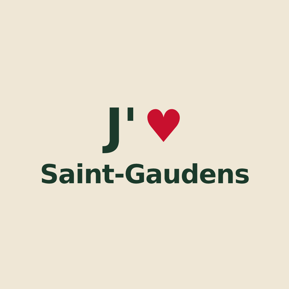 Tote bag personnalisé Saint-Gaudens — design « J'aime Saint-Gaudens » imprimé sur le tote bag