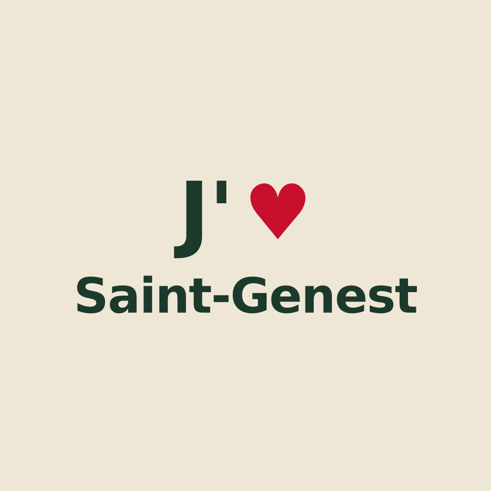 Tote bag personnalisé Saint-Genest — design J'aime Saint-Genest
