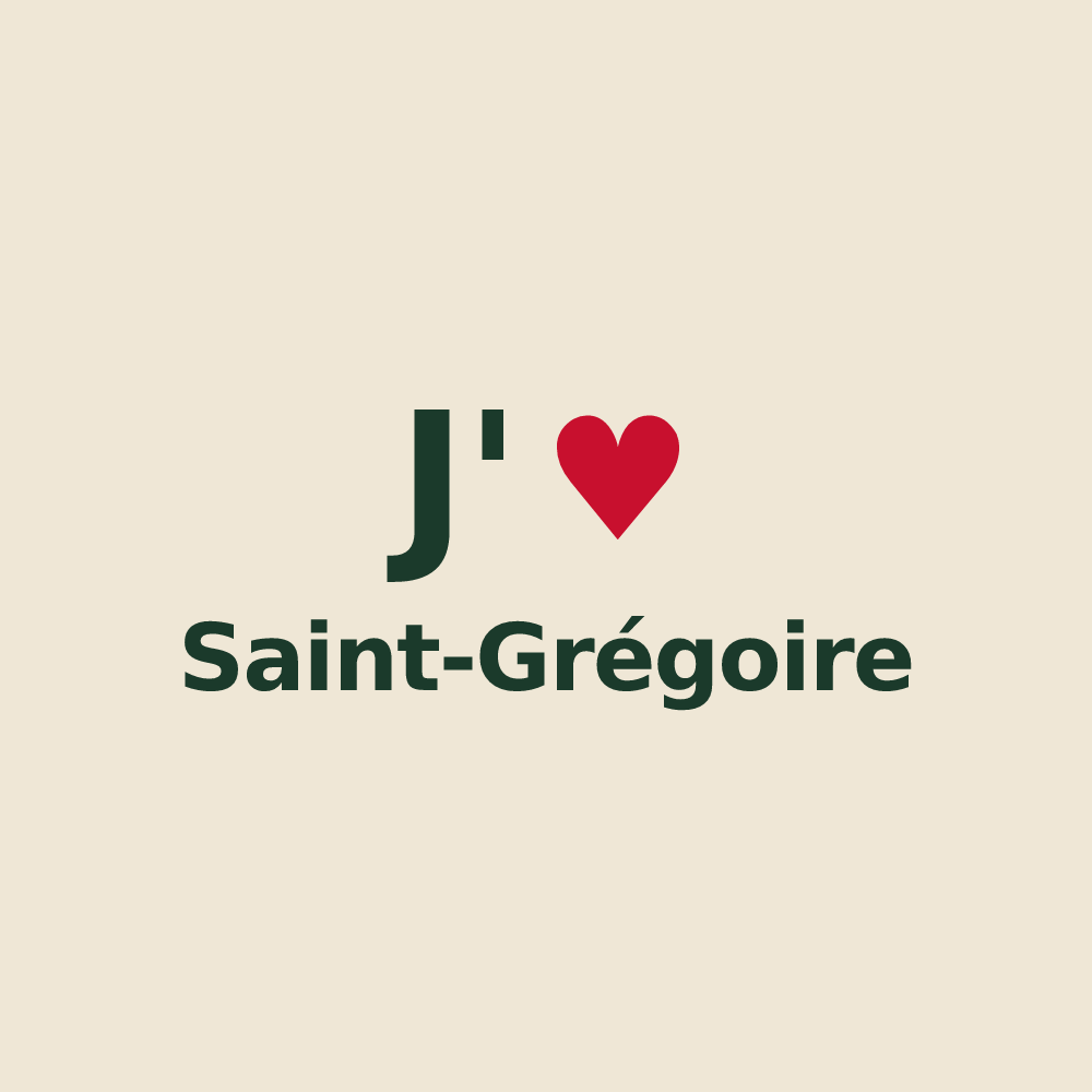 Tote bag personnalisé Saint-Grégoire — design J'aime Saint-Grégoire