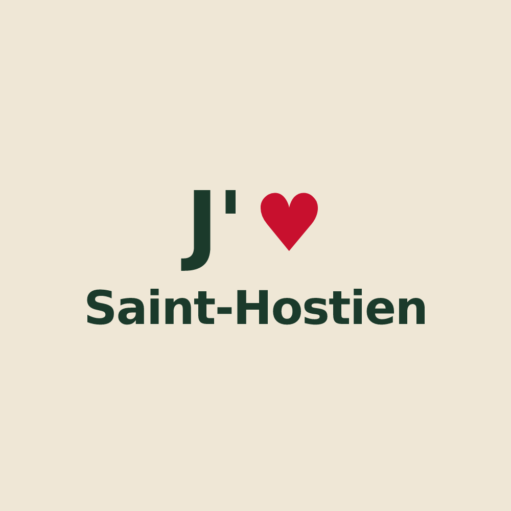 Tote bag personnalisé Saint-Hostien — design J'aime Saint-Hostien