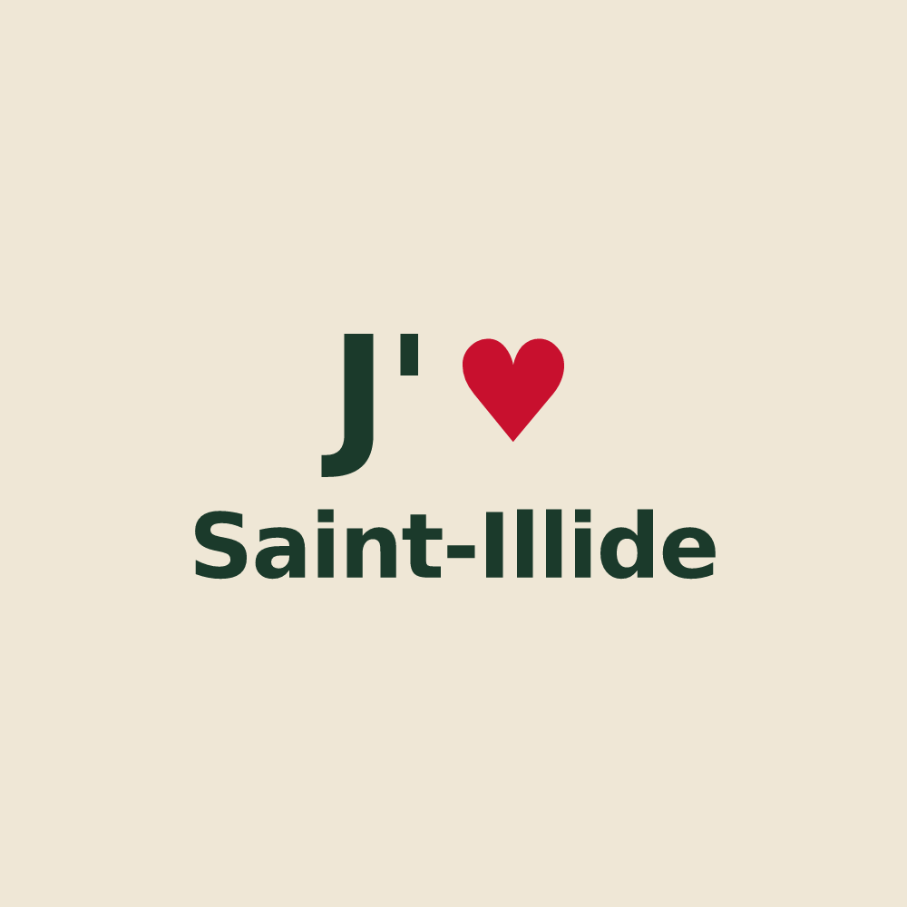 Tote bag personnalisé Saint-Illide — design J'aime Saint-Illide