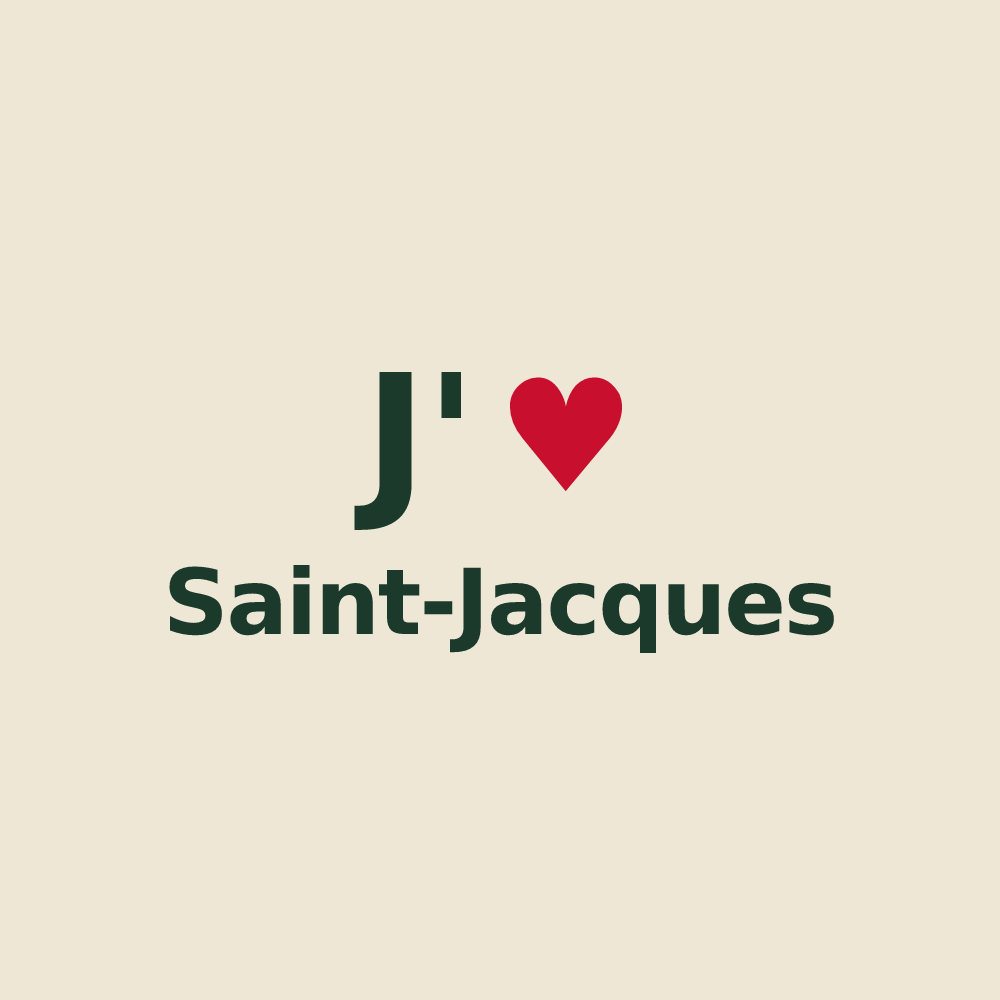 Tote bag personnalisé Saint-Jacques — design J'aime Saint-Jacques