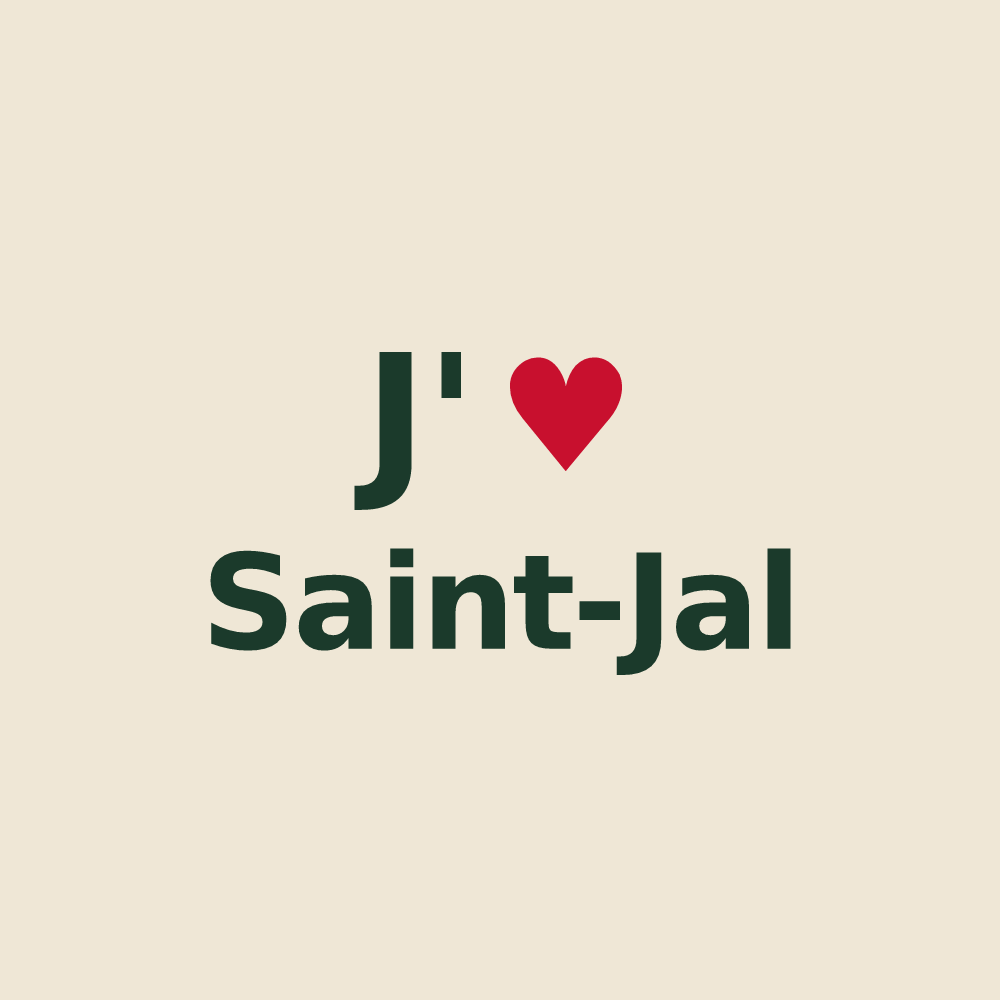 Tote bag personnalisé Saint-Jal — design J'aime Saint-Jal