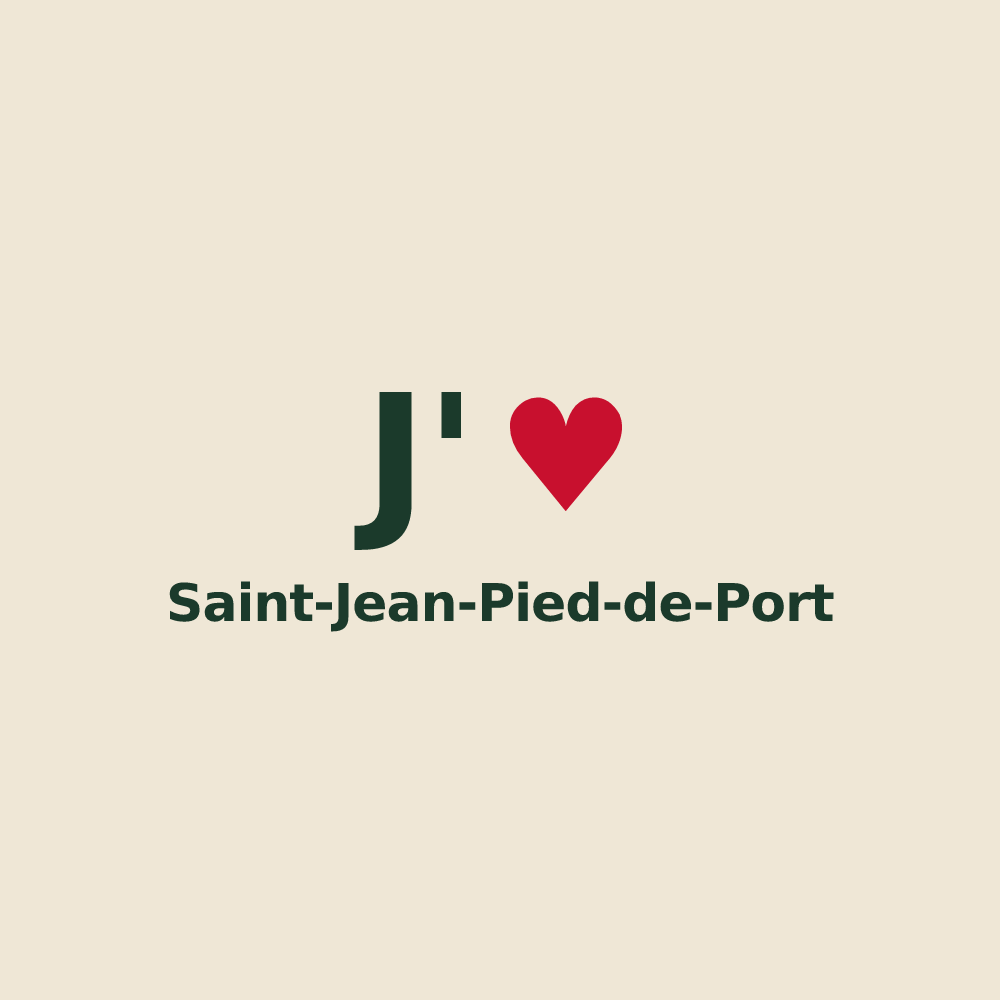Tote bag personnalisé Saint-Jean-Pied-de-Port — design J'aime Saint-Jean-Pied-de-Port
