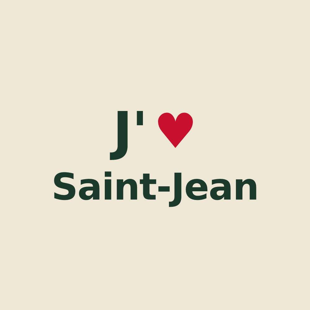 Tote bag personnalisé Saint-Jean — design J'aime Saint-Jean