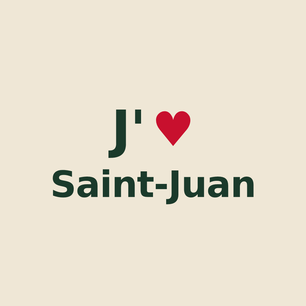 Tote bag personnalisé Saint-Juan — design J'aime Saint-Juan