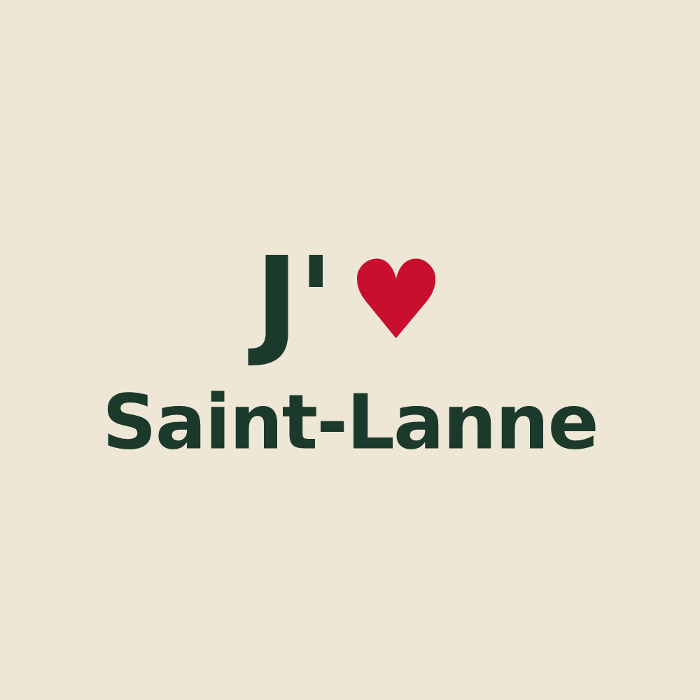Tote bag personnalisé Saint-Lanne — design J'aime Saint-Lanne
