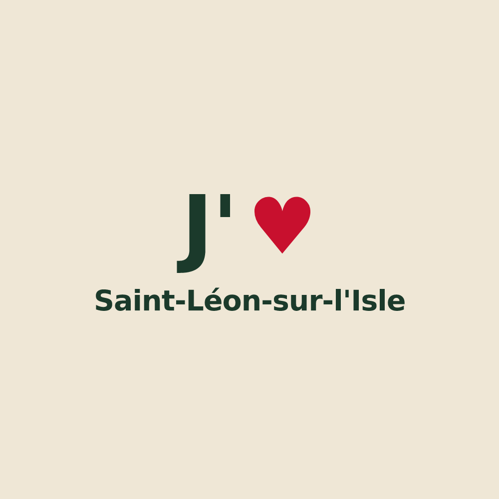 Tote bag personnalisé Saint-Léon-sur-l'Isle — design J'aime Saint-Léon-sur-l'Isle