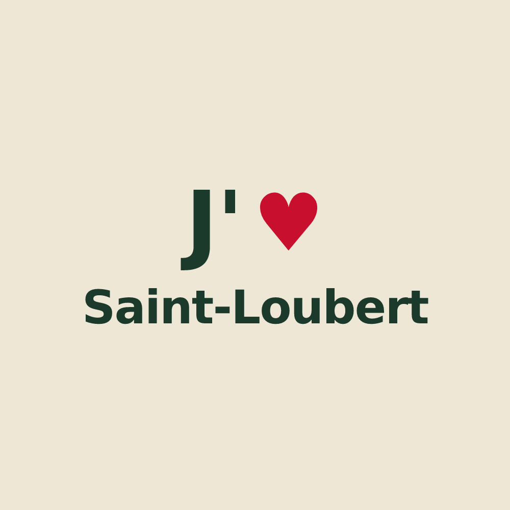 Tote bag personnalisé Saint-Loubert — design J'aime Saint-Loubert