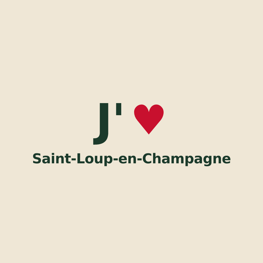 Tote bag personnalisé Saint-Loup-en-Champagne — design J'aime Saint-Loup-en-Champagne