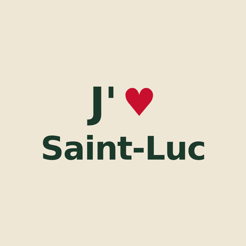 Tote bag personnalisé Saint-Luc — design J'aime Saint-Luc