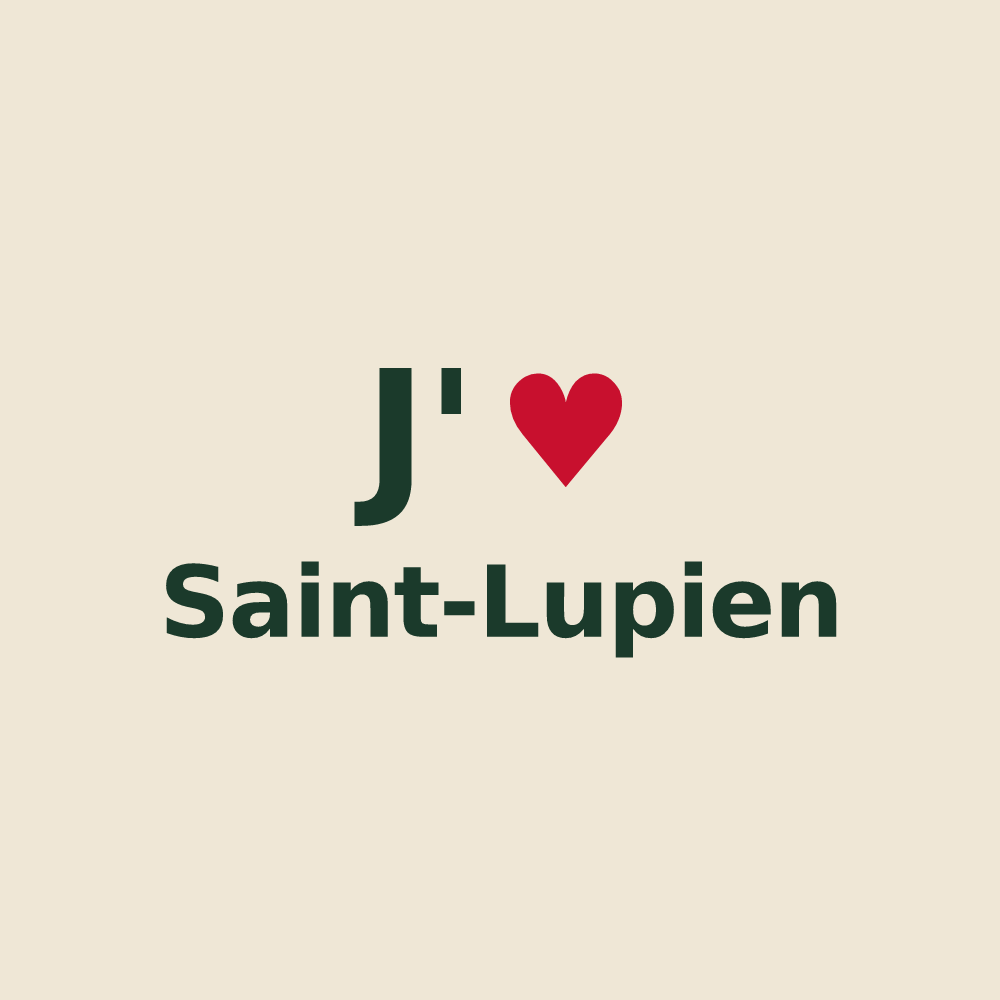 Tote bag personnalisé Saint-Lupien — design J'aime Saint-Lupien