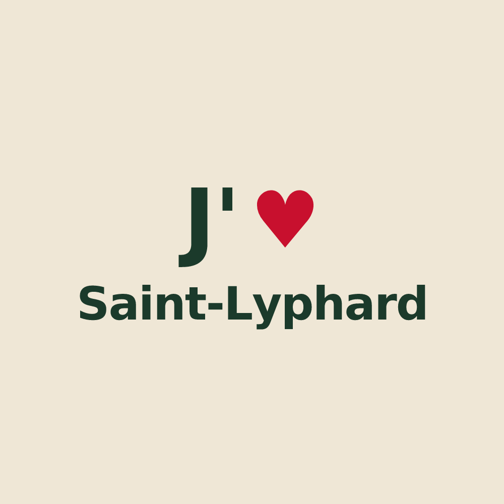 Tote bag personnalisé Saint-Lyphard — design « J'aime Saint-Lyphard » imprimé sur le tote bag