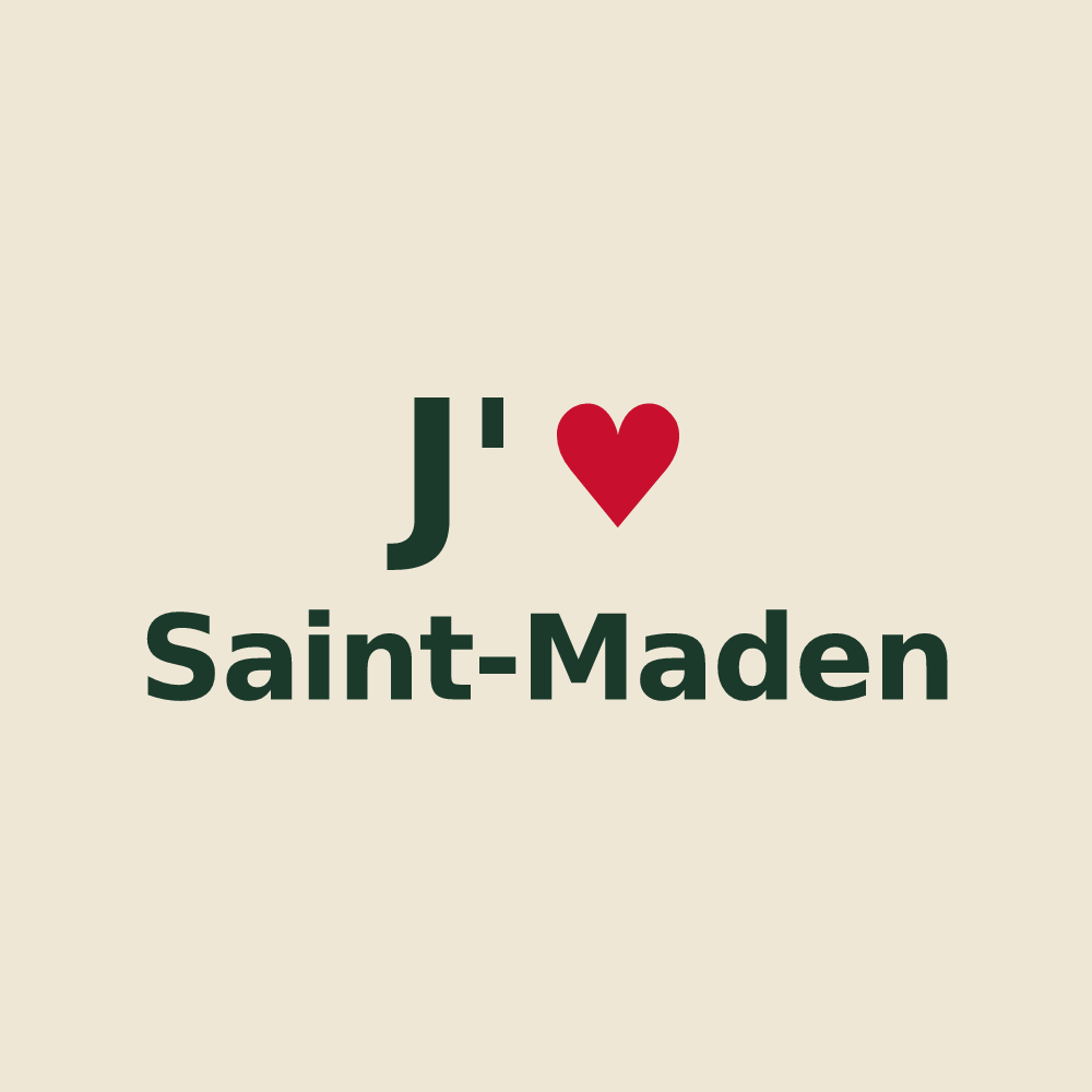 Tote bag personnalisé Saint-Maden — design J'aime Saint-Maden