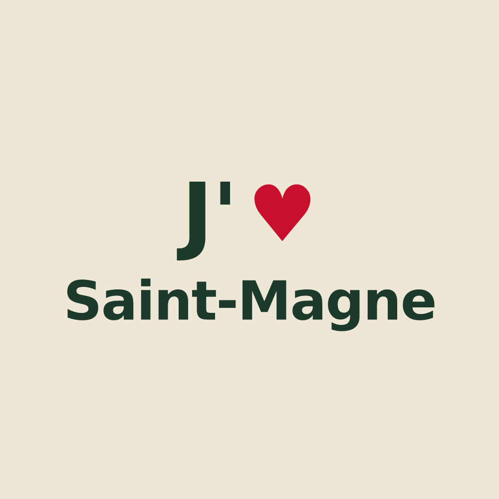 Tote bag personnalisé Saint-Magne — design J'aime Saint-Magne