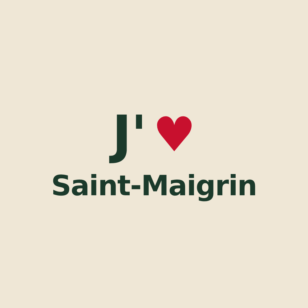 Tote bag personnalisé Saint-Maigrin — design J'aime Saint-Maigrin